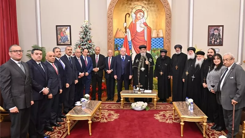في ضيافة الكاتدرائية.. «مجلس الدولة» يهنئ البابا تواضروس بعيد الميلاد