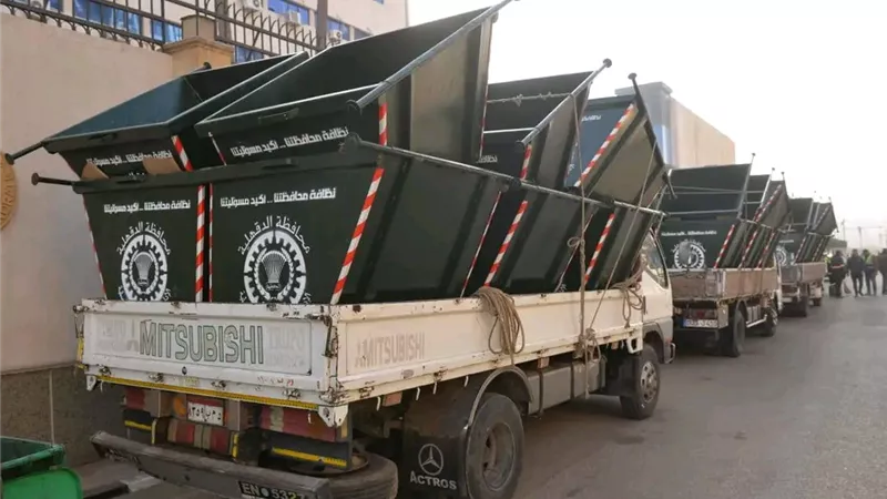 محافظ الدقهلية يشهد استلام أول دفعة من حاويات النظافة المعدنية الجديدة