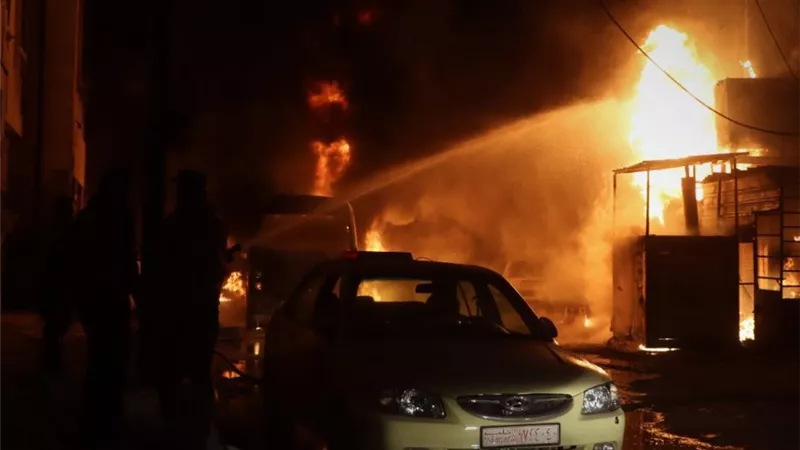 حرائق جراء الاشتباكات داخل حلب في الجميلية والسبيل