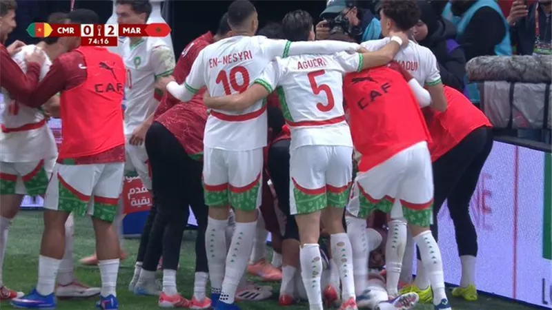المغرب يؤكد تفوقه أمام الكاميرون بتسجيل الهدف الثاني