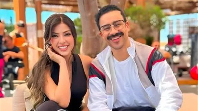 أحمد داود وميرنا جميل من كواليس تصوير مسلسل 