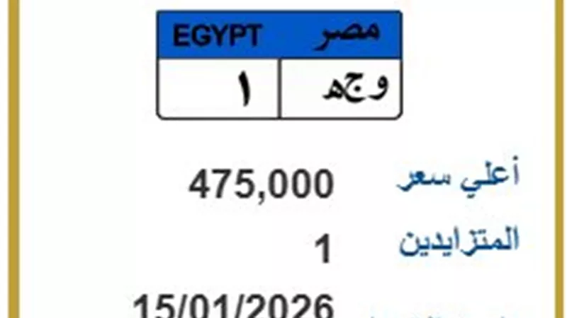 بـ 475 ألف جنيه.. المرور تطرح لوحات معدنية مميزة|تفاصيل