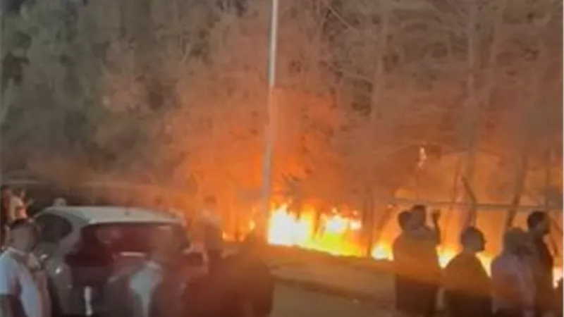 حريق بجوار نادى وادي دجلة في مدينة 6 أكتوبر.. صور 