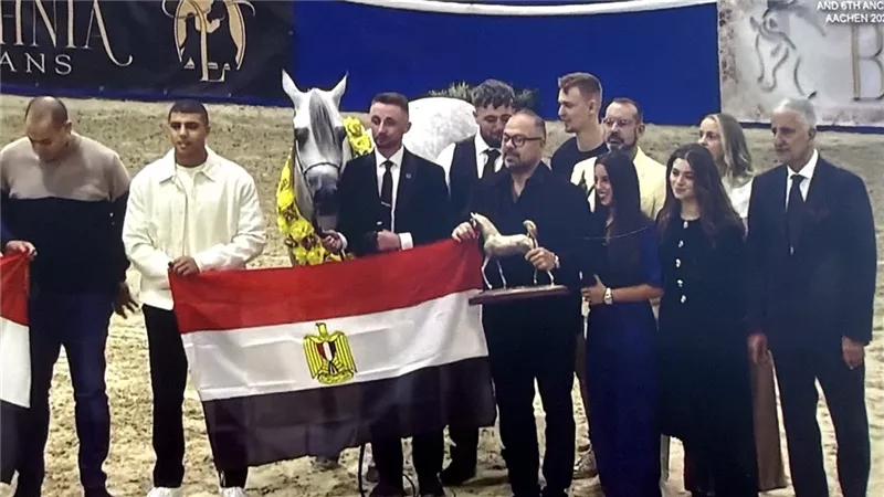 «فرس الحبتور».. «بهجة الفريدة» حصان مصري يفوز بالمركز الأول بكأس الوثبة ستاليونز
