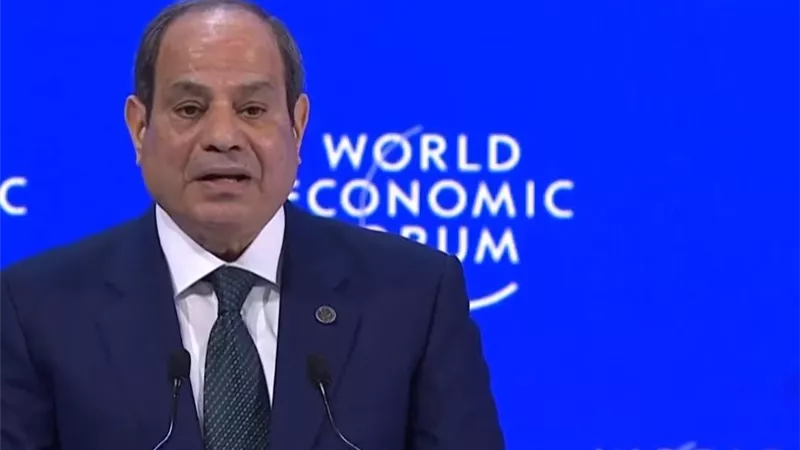 الرئيس السيسي من دافوس: 9 مليارات دولار خسائر قناة السويس بسبب حرب غزة
