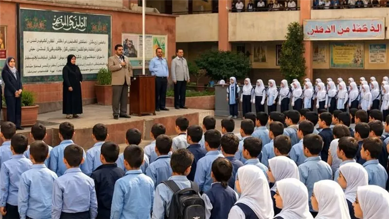 تربوي يحذر: إطالة الطابور الصباحي يهدر وقت الدراسة ويصيب الطلاب بالملل