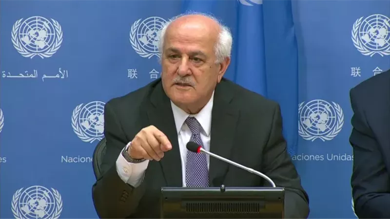 مندوب فلسطين بالأمم المتحدة يحذر من تصعيد إسرائيل في الضفة الغربية