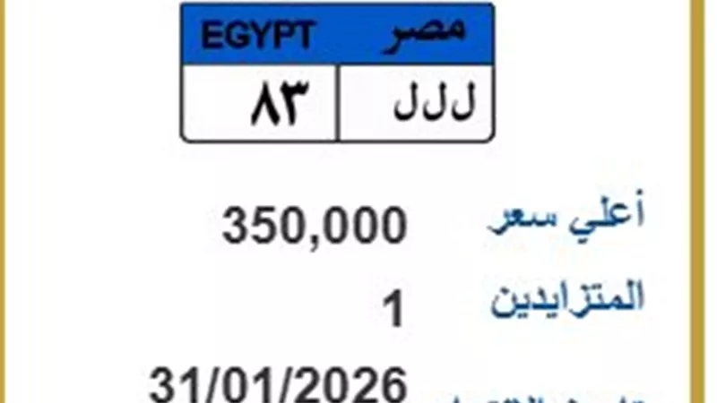 3 حروف متشابهة بـ350 ألف جنيه.. صراع الشخص الواحد للفوز بلوحة ل ل ل 83