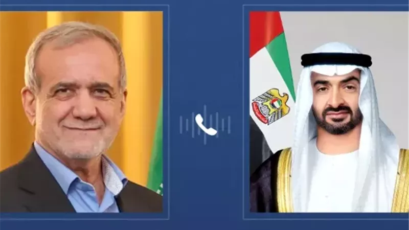 محمد بن زايد وبزشكيان يؤكدان أولوية الحوار ودعم استقرار المنطقة