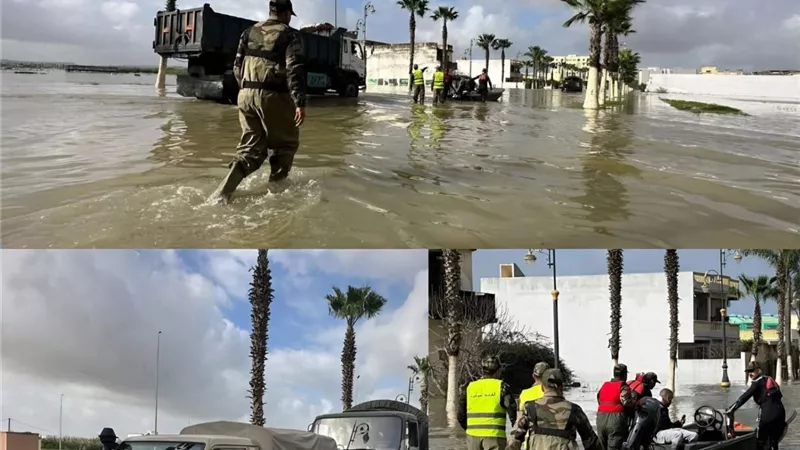 الجيش المغربي يخلي الآلاف بعد احتجازهم بسبب الفيضانات| فيديو 