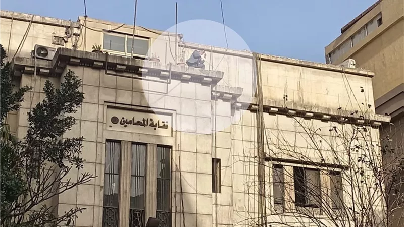 سر ظهور محام أعلى مبنى النقابة العامة| صور