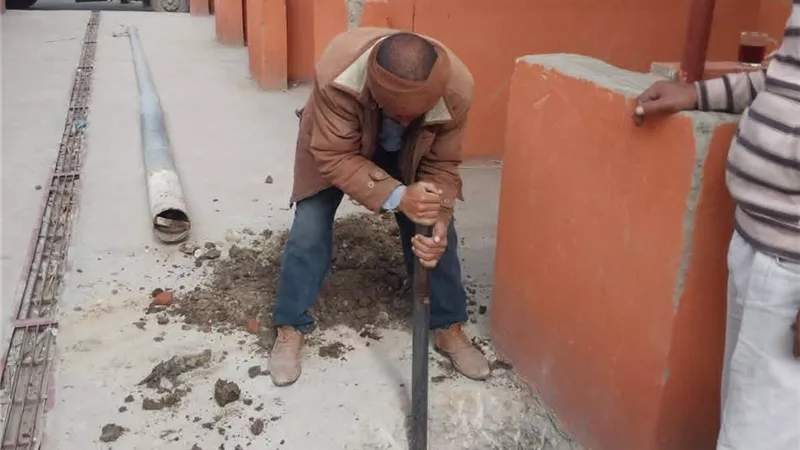 زراعة أعمدة الإنارة داخل سوق ميت علوان المطور بكفرالشيخ 