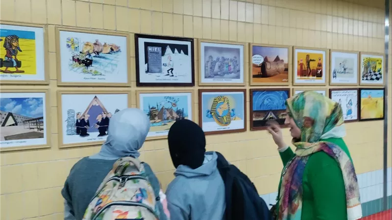 أول معرض دولي لفنون الكاريكاتير تحتضنه محطة «صفاء حجازي»|صور 