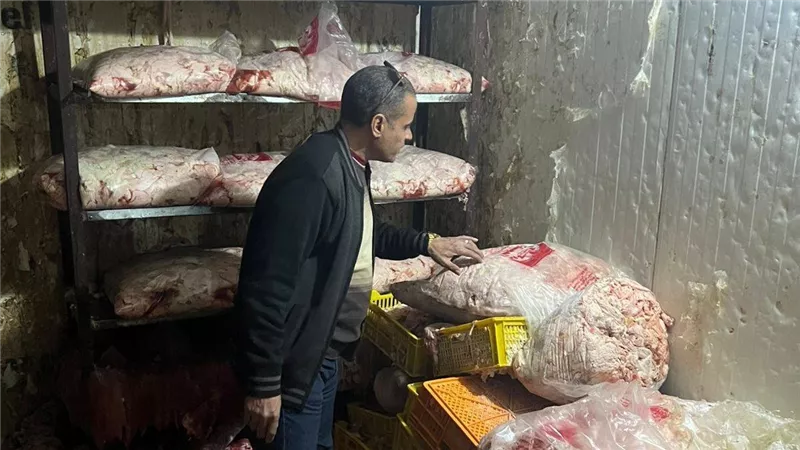 ضبط 26 طنا من اللحوم وهياكل الدواجن الفاسدة خلال شهر في الجيزة