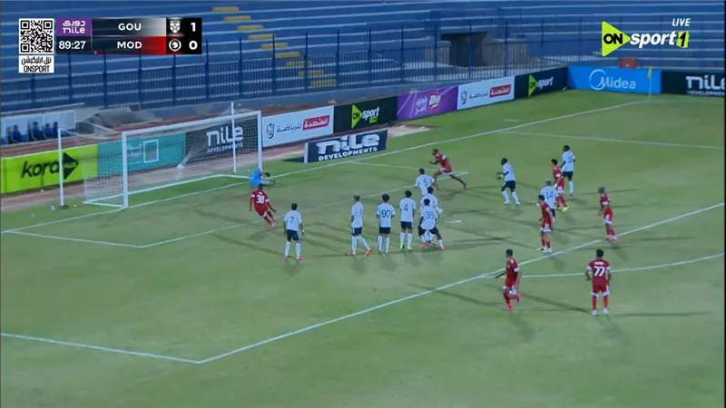 التعادل الإيجابي يحكم مباراة مودرن سبورت ضد الجونة بالدوري المصري