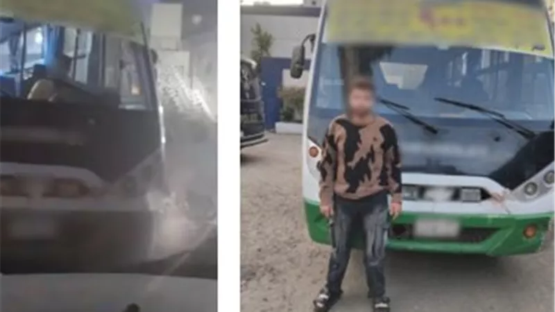 ضبط قائد سيارة نقل جماعي لسيره عكس الاتجاه على طريق سريع بالقليوبية