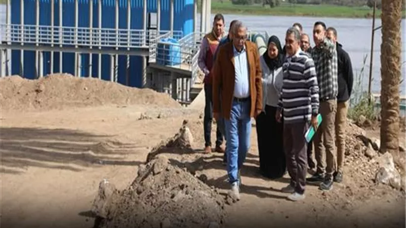الدفع بفرق عمل إضافية لتسريع إنهاء محطة مياه جنوب ملوي بالمنيا