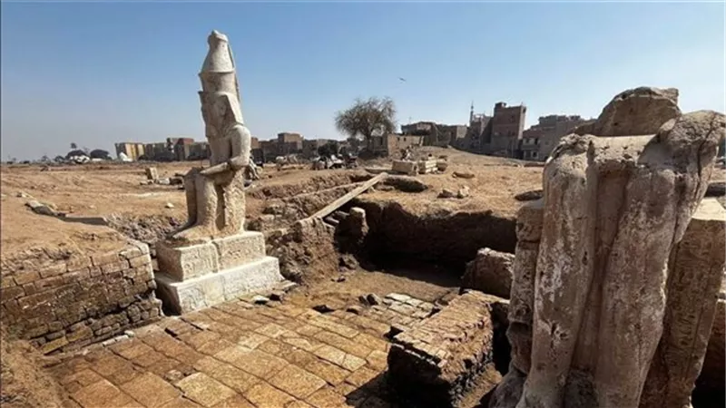 معبد رمسيس الثاني بالأشمونين فى المنيا يستعيد بريقه بعد الترميم