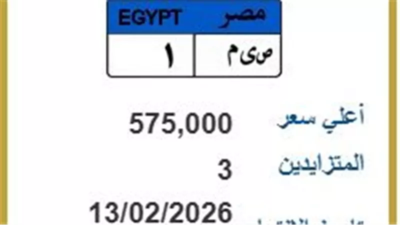وصل سعرها لنصف مليون جنيه.. صراع ثلاثي على اللوحة المميزة 