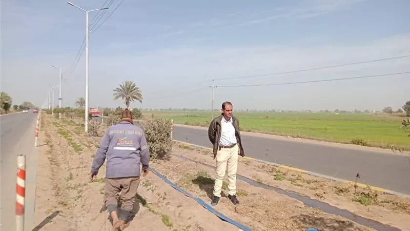 متابعة ميدانية من رئيس مدينة كفر الشيخ لأعمال الري بالجزيرة الوسطى
