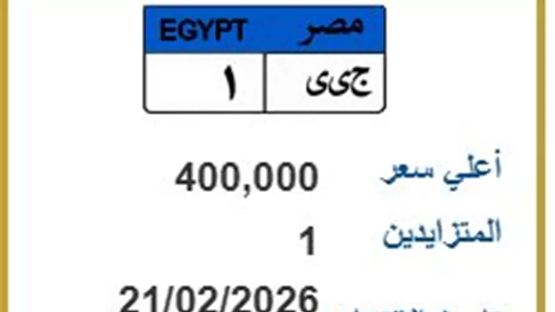 سجلت 400 ألف جنيه.. صراع على اقتناص لوحة سيارة مميزة 