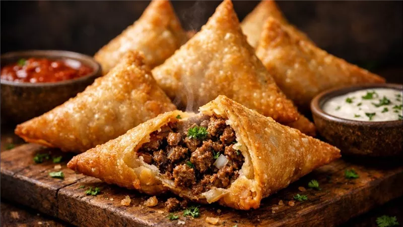 سمبوسة اللحم.. طبق أساسي على مائدة رمضان 2026
