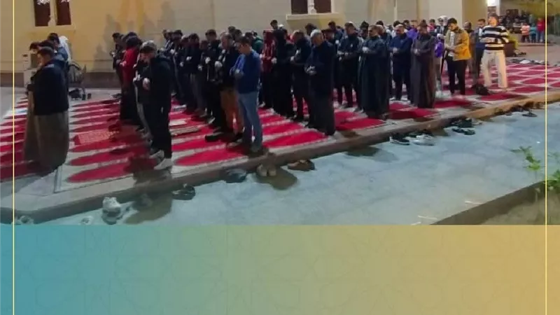 «أوقاف كفر الشيخ» تشهد إقبالًا كثيفًا في صلاة التراويح بمسجد «النصر»