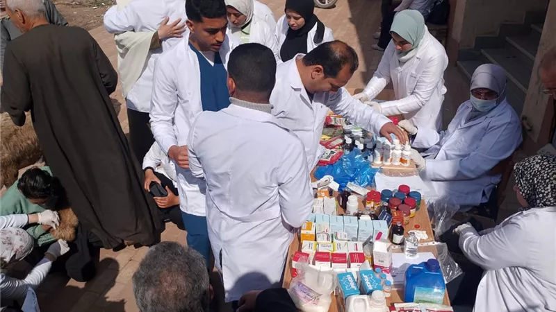 جامعة بنها تنظم قافلة بيطرية مجانية بقرية طحانوب بشبين القناطر
