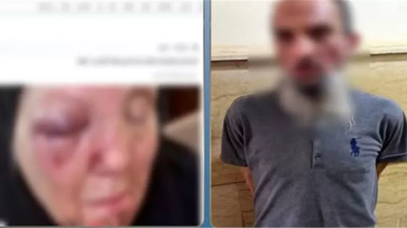 شاب يضرب أمه بلا رحمة ويتسبب في إصابتها والأمن يضبطه
