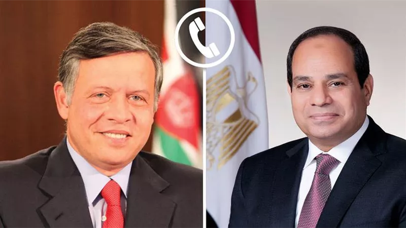 اتصال هاتفي بين الرئيس السيسي والملك عبد الله العاهل الأردني 