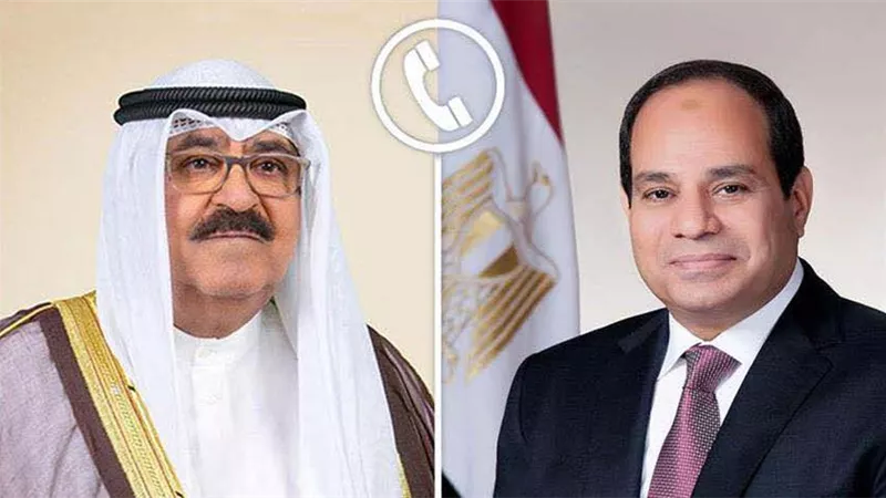اتصال هاتفي بين الرئيس السيسي وأمير دولة الكويت عقب الاعتداء الإيراني