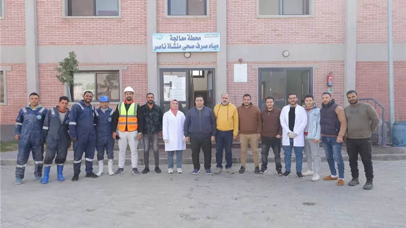 رئيس مياه البحيرة يتفقد محطة معالجة صرف صحي منشأة ناصر بمركز بدر