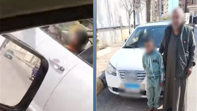 «مغامرة خطيرة».. طفل يقود سيارة في شوارع السويس والأمن يتحرك
