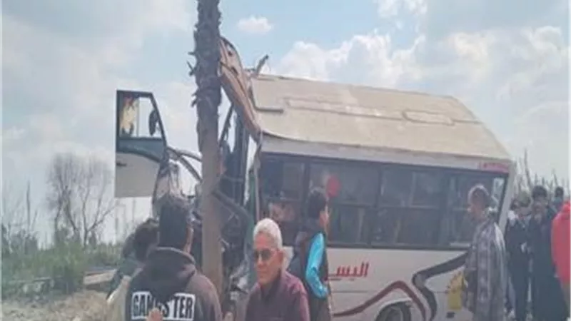 إصابة 8 طلاب جامعيين في انقلاب أتوبيس على طريق «طنطا – المحلة الكبرى»