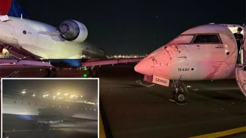 اصطدام طائرتين في مطار لاجوارديا بنيويورك وإصابة المضيفة