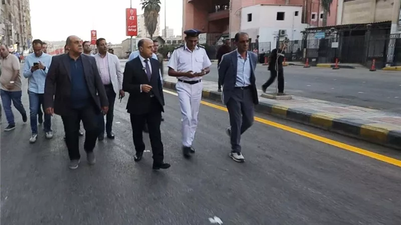 محافظ كفر الشيخ يتفقد أعمال تخطيط وتنفيذ إشارات وعلامات الطرق