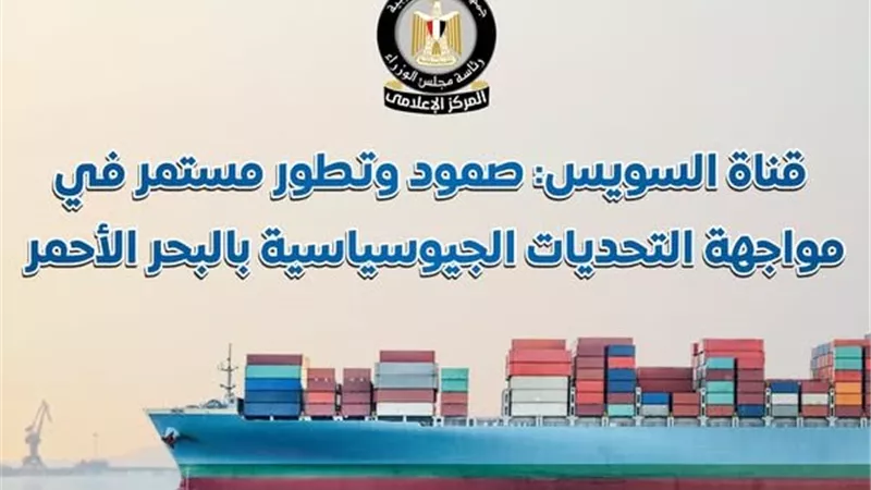 إنفوجراف| الوزراء يبرز الصمود والتطور المستمر لقناة السويس في مواجهة التحديات الجيوسياسية