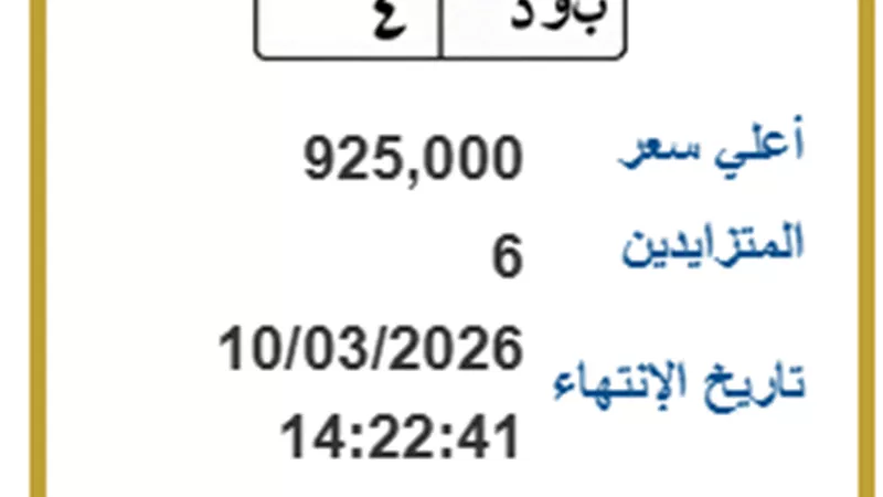 بورصة أسعار لوحات المرور .. «ب و د» تلامس المليون