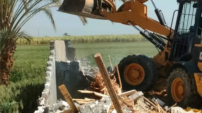 إزالة 333 حالة تعد على أملاك الدولة والأراضي الزراعية والمتغيرات المكانية