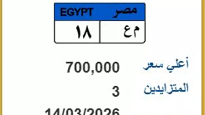 منافسة قوية على لوحة سيارة مميزة.. 