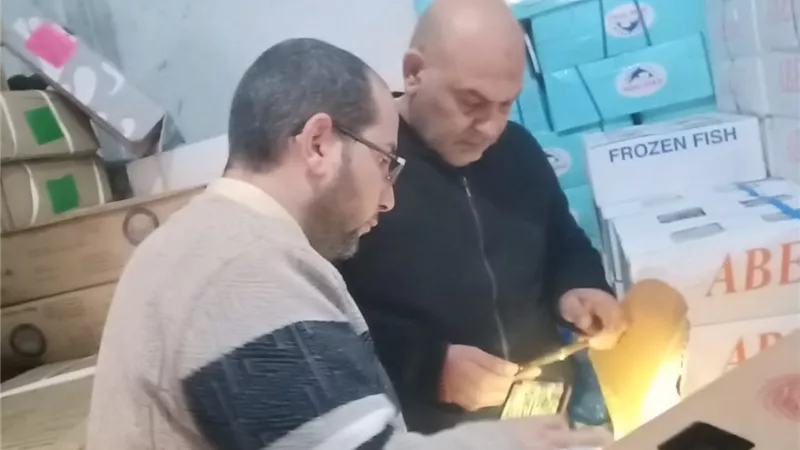ضبط أكثر من طن أسماك فاسدة بأسواق غرب شبرا الخيمة استعدادًا لعيد الفطر