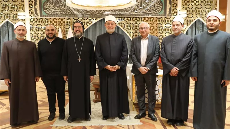 المفتي يستقبل وفدًا من الكنيسة السريانية الأرثوذكسية للتهنئة بعيد الفطر