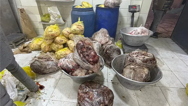 ضبط 5.5 طن لحوم فاسدة داخل منشأة غير مرخصة بالخانكة