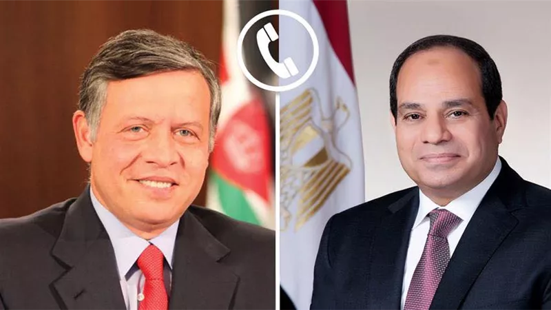 الرئيس السيسي يتلقى اتصالًا هاتفيًا من عاهل المملكة الأردنية الهاشمية