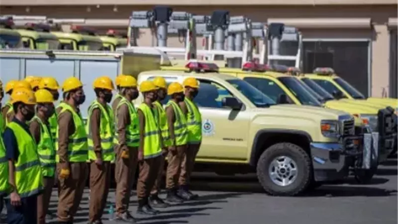 الدفاع المدني السعودي يفعل الإنذار المبكر في الخرج ضمن إجراءات احترازية