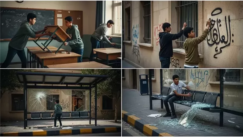 عقوبة التعدي على الممتلكات العامة والخاصة في قانون العقوبات 