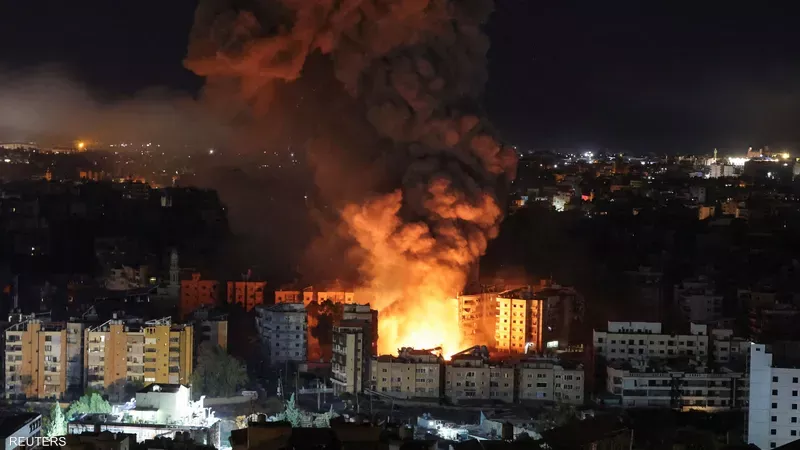هجمات إسرائيلية عنيفة على الضاحية الجنوبية لبيروت واشتباكات في الجنوب