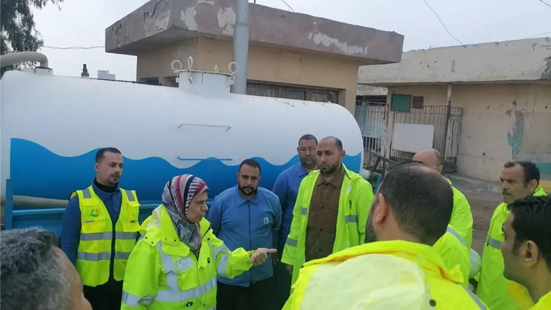 رئيس شركة مياه بنى سويف تتابع جاهزية الفرق والمعدات تحسبًا لسقوط الأمطار