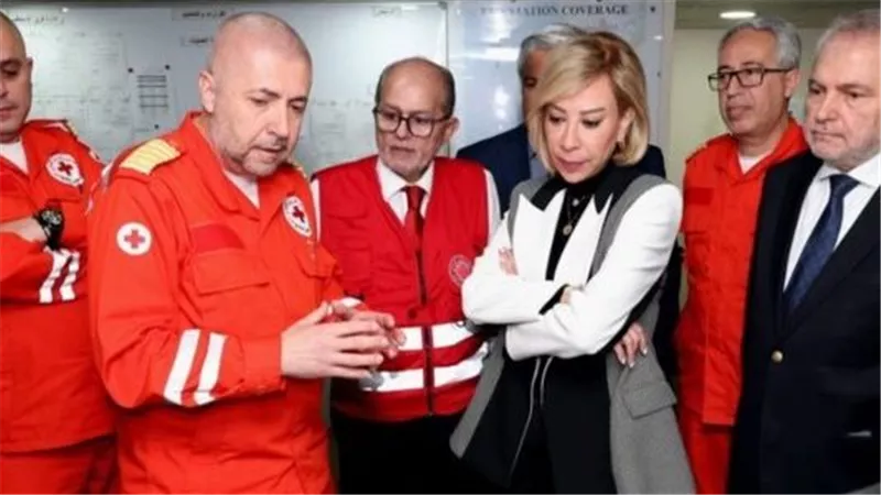 السيدة الأولى في لبنان تزور النازحين وتتفقد غرفة إدارة الكوارث
