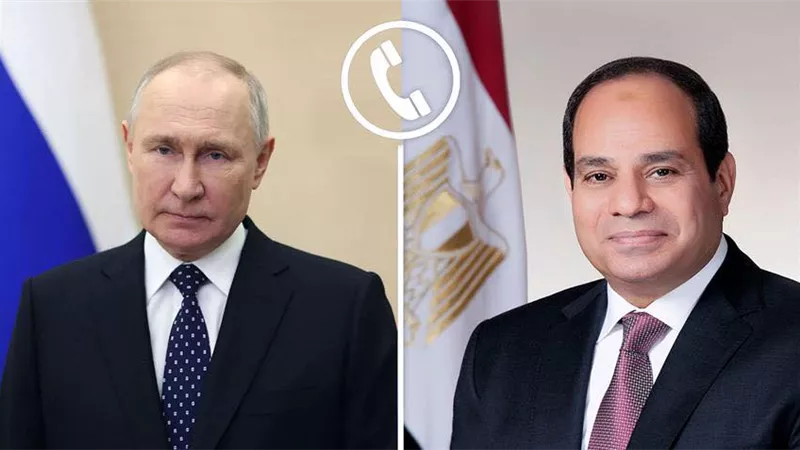 الرئيس السيسي ونظيره الروسي يطالبان بوقف فوري للأعمال العدائية بالمنطقة